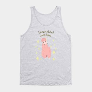 Homeschool Mama Llama in Pink Tank Top